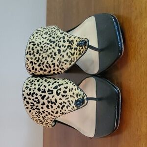 Franco Sarto spotted leopard calf hair Marguet 2 sandals 8